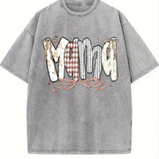 Mama Duck Mom Vintage Washed T-Shirt in Gray