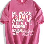 No Weapon Christian Jesus Easter vintage washed oversized T-shirt in Red