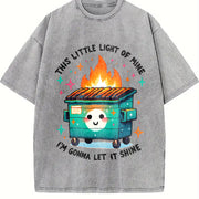 Emotional Dumpster Fire Vintage Washed T-Shirt in Gray