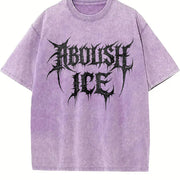 Abolish ICE Anti ICE S~5XL and Batik vintage washed oversized T-shirt in Purple