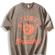 Just Peachy Vintage Washed T-Shirt in Brown