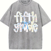 Fifth Grade Teacher Vintage Washed T-Shirt in Gray