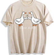 Goose Bumps Silly Goose Vintage Washed T-Shirt in Beige