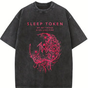 Black Sleep Token Band Vintage Washed T-Shirt in Black