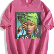 No Mug Headwrap Glam Doll Vintage Washed T-Shirt in Red