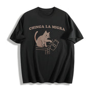 ColorsChinga La Migra Cotton T-Shirt in Black