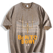 Benito Bowl Halftime Show 2026 Game Day Outfit vintage washed oversized T-shirt in Brown