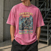 Darth Vader Greatest Dad in the Galaxy Vintage Washed T-Shirt in Red