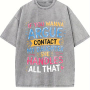 For Any Disputes Vintage Washed T-Shirt in Gray