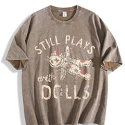 Still Plays with Dolls Vintage Washed T-Shirt in Brown