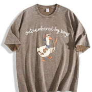 Outnumbered by Boys Vintage Washed T-Shirt in Brown