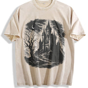 Castle Medieval Gothic ® Vintage Washed T-Shirt in Beige