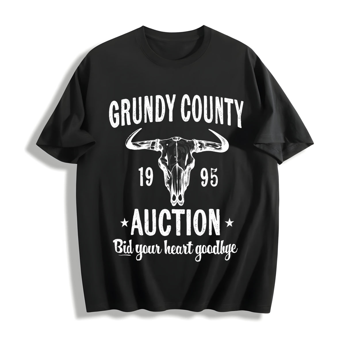 Grundy County Auction Inspired Concert Cotton T-Shirt in Black