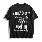 Grundy County Auction Inspired Concert Cotton T-Shirt in Black
