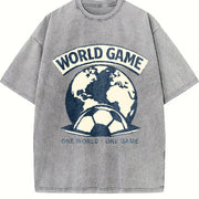 World Game One World One Game Vintage Washed T-Shirt in Gray
