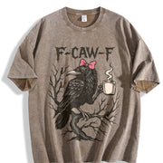 Crow F-caw-f Vintage Washed T-Shirt in Brown
