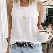 Faith Hope Love Lightbulb Hearts Women's Color Cotton Tank Top in White