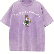 Off to get a little silly Shamrock – St. Patrick’s Day vintage washed oversized T-shirt in Purple
