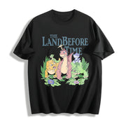 The Land Before Time Pastel Dinosaur Friends Cotton T-Shirt in Black