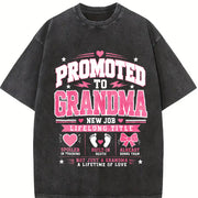 Promoted to Grandma Vintage Washed T-Shirt in Black