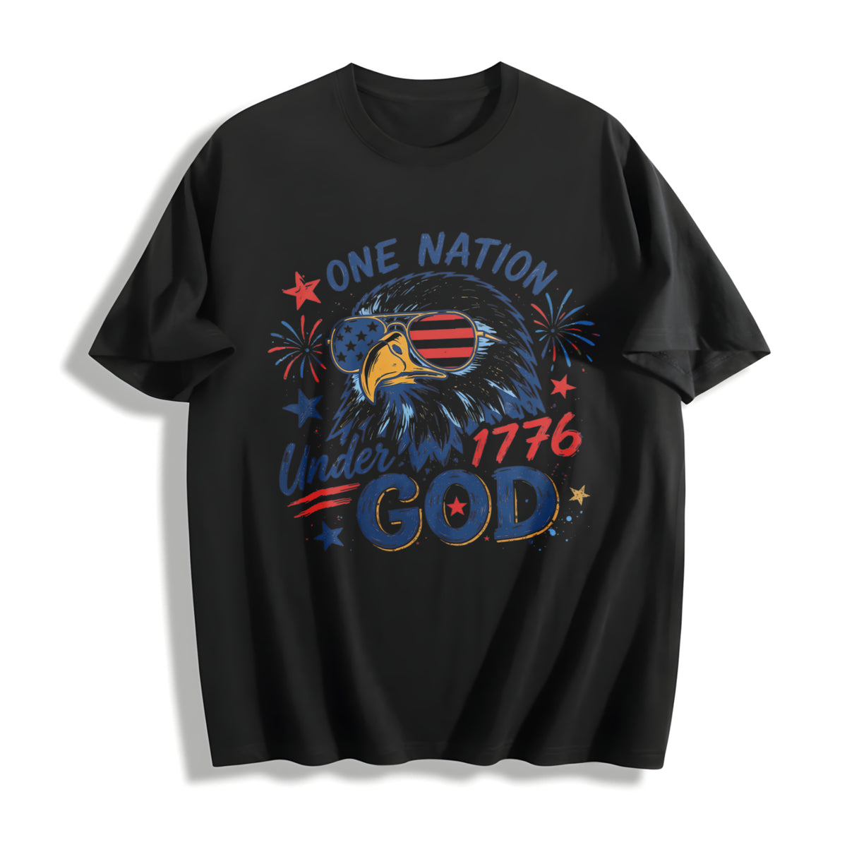 USA 250th Anniversary Cotton T-Shirt in Black