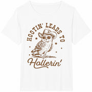 Hootin Leads to Hollerin Cotton T-Shirt in White