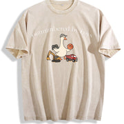 Outnumbered by Boys Vintage Washed T-Shirt in Beige