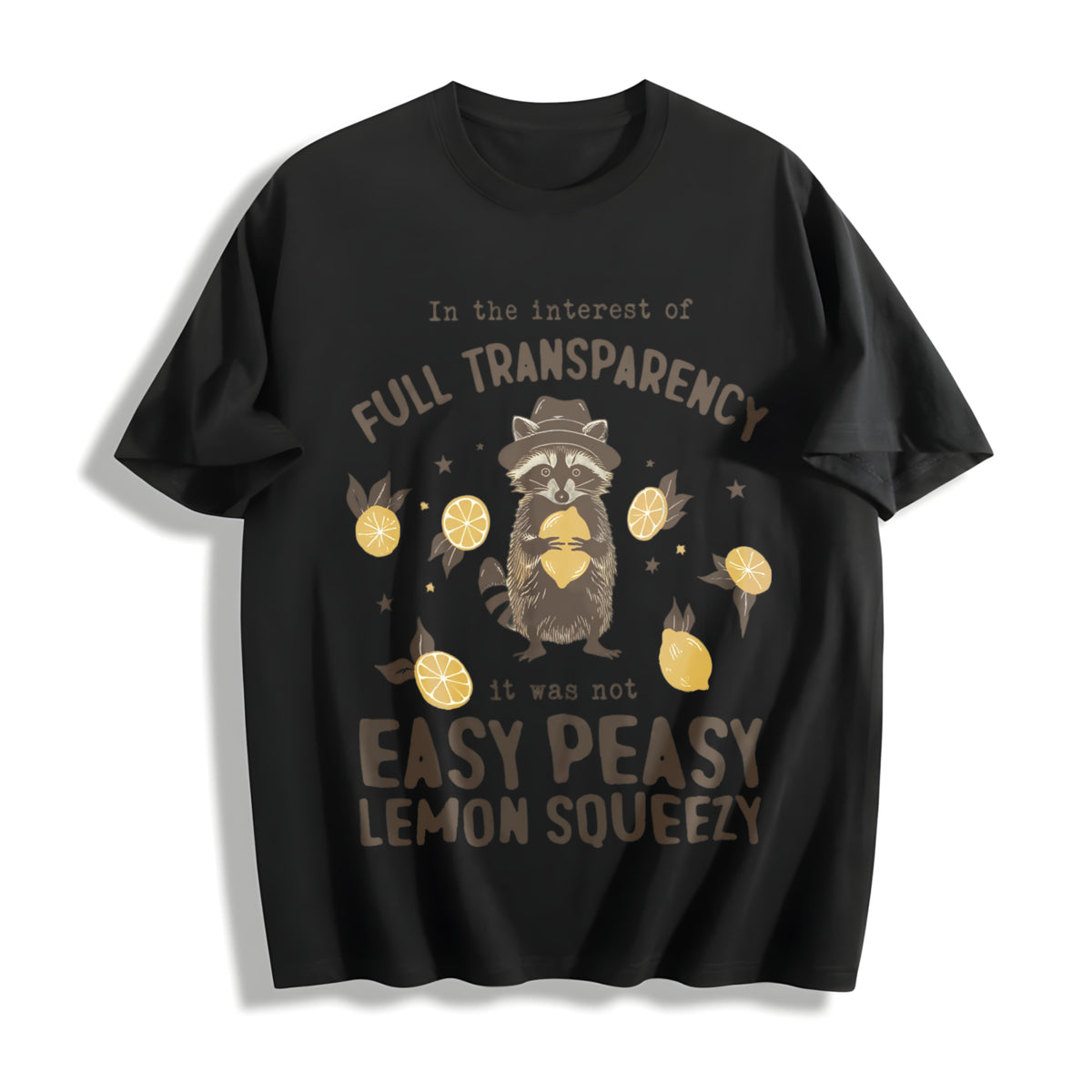Easy Peasy Lemon Squeezy Cotton T-Shirt in Black