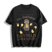 Easy Peasy Lemon Squeezy Cotton T-Shirt in Black