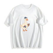 Boy Mom Outnumbered by Boys Goose Cotton T-Shirt in White
