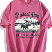 Retro Protect Our National Parks Vintage Washed T-Shirt in Red