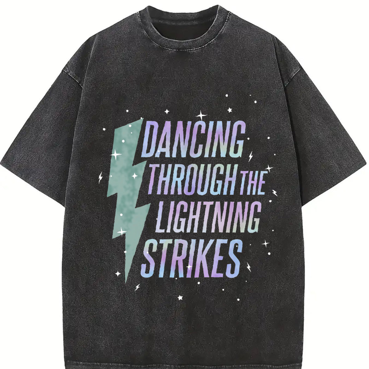 Opalite Showgirl Dancing Through The Lightning Strikes vintage washed oversized T-shirt in Black