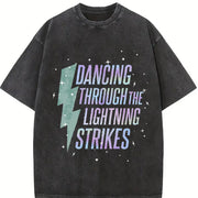 Opalite Showgirl Dancing Through The Lightning Strikes vintage washed oversized T-shirt in Black