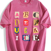 ✊🏾 Anti ICE F*ck ICE Magazine Letters Vintage Washed T-Shirt in Red