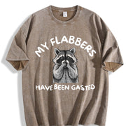 My Flabbers Have Been Gasted Humor Flabbergasted Raccoon vintage washed oversized T-shirt in Brown