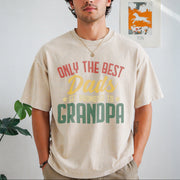 Only the Best Dads Get Promoted to Grandpa Future Grandpa Vintage Washed T-Shirt in Beige