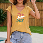 They Not Like Us Bold Statement Elegant Vest Sleeveless Women's Color Cotton Tank Top in Yellow