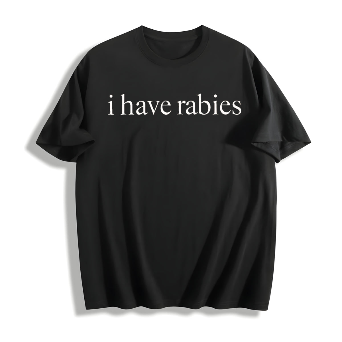 I Have Rabies Humor Cotton T-Shirt in Black