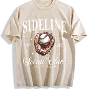 Distressed Distinctive Vintage Washed T-Shirt in Beige