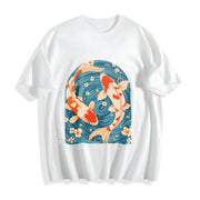 Christian Koi Patterned Cotton T-Shirt in White