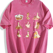 Hot Dog Lover Silly Goose Foodie Vintage Washed T-Shirt in Red