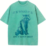 It Is What It Is and It Is Not Great Vintage Washed T-Shirt in Blue