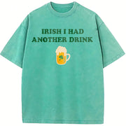 Irish I Had Another Drink Baby Vintage Washed T-Shirt in Blue