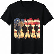 Land of the Free Because of the Brave Cotton T-Shirt in Black