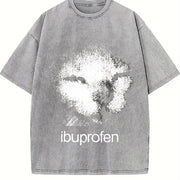 Hilarious Ibuprofen Cat: Wildly Awkward Comedy Vintage Washed T-Shirt in Gray