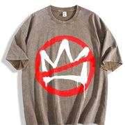No Kings in America Protest Vintage Washed T-Shirt in Brown