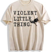 Violent Little Thing Basgiath War College Fourth Wing vintage washed oversized T-shirt in Beige