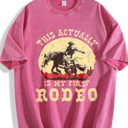 This Actually Is My First Rodeo Vintage Washed T-Shirt in Red