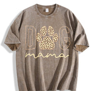 Dog Mama vintage washed oversized T-shirt in Brown