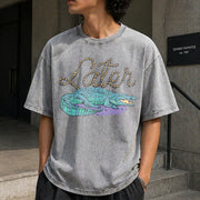 Later Gator Alligator Vintage Washed T-Shirt in Gray